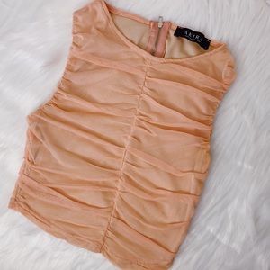 ⭐️AKIRA⭐️ Blush Pink Scrunched Zip Up Crop Top, s